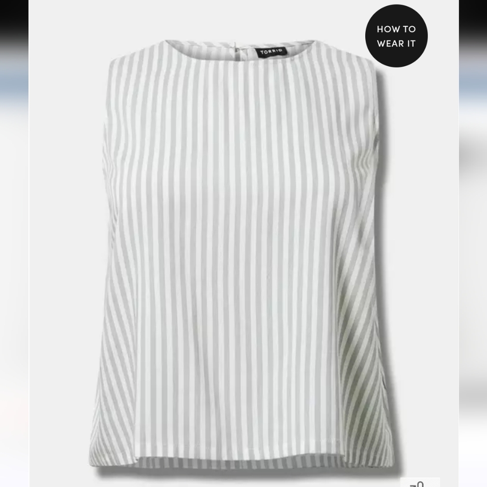 Torrid Women's Gray Striped Shell Top Brand New